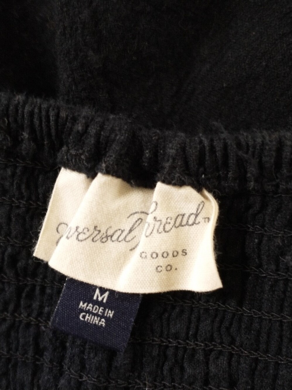 Universal Thread Cotton Linen Blend Black Button-Front Pleated Dress M - Picture 9 of 10